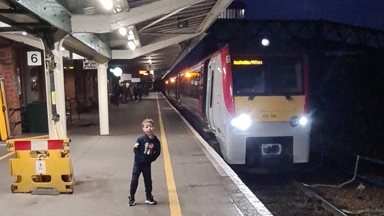 watching a few trains at shrewsbury train station at night.