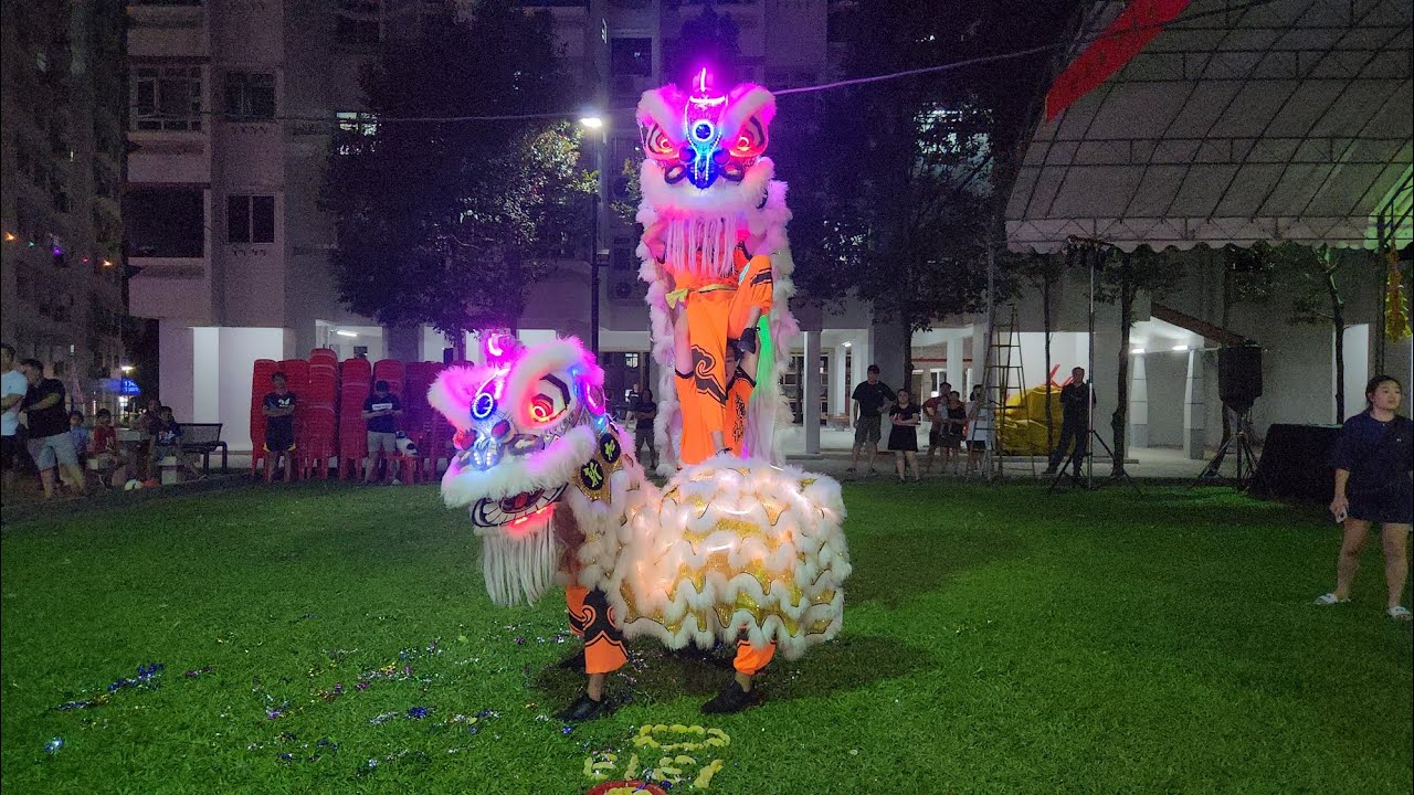 新加坡南仙龍獅體育會 Singapore Nam Sieng LED Dragon & Lion Dance Performances at AMK BLK 105 觀德壇 on 02/08/23