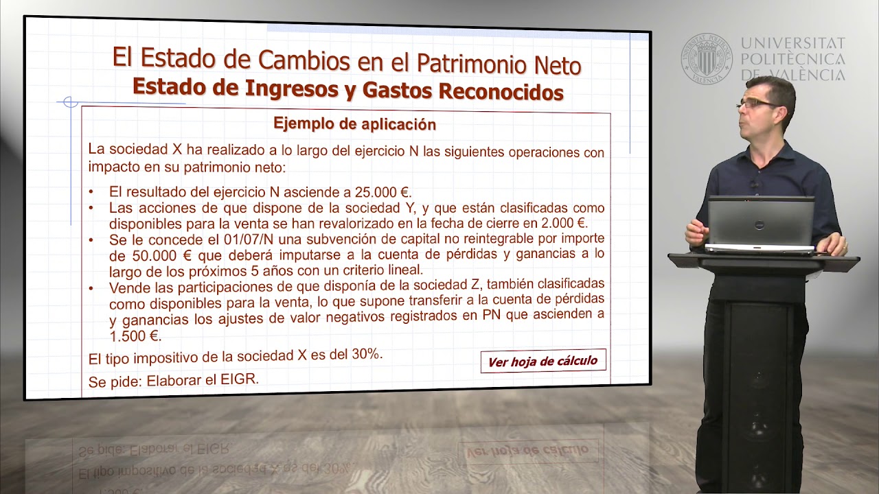 Estado de ingresos y gastos reconocidos del estado de cambios en el patrimonio neto |  | UPV
