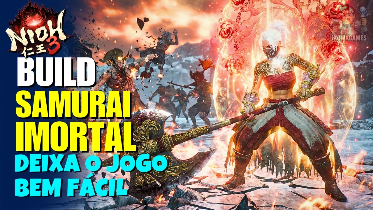 Nioh 3 - BUILD SAMURAI IMORTAL! Vida Infinita e Tank ABSURDO