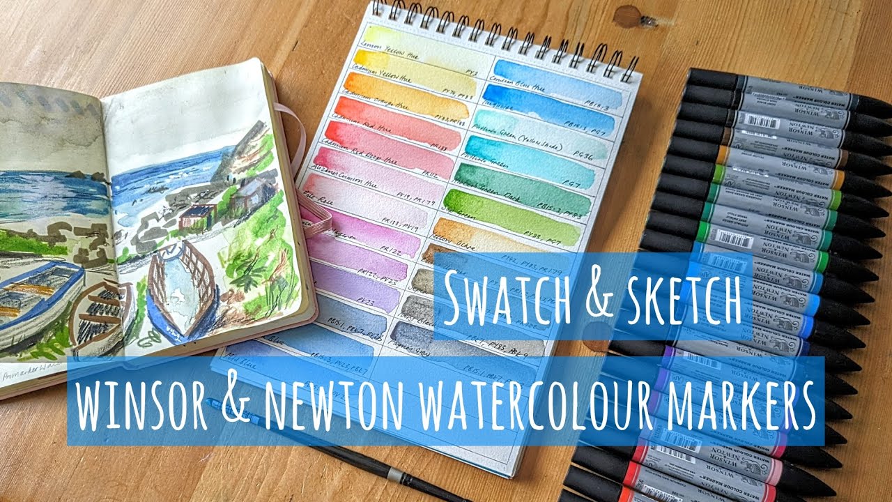 Winsor & Newton (Promarker) Watercolour Markers: Review, Swatch & Timelapse Sketch