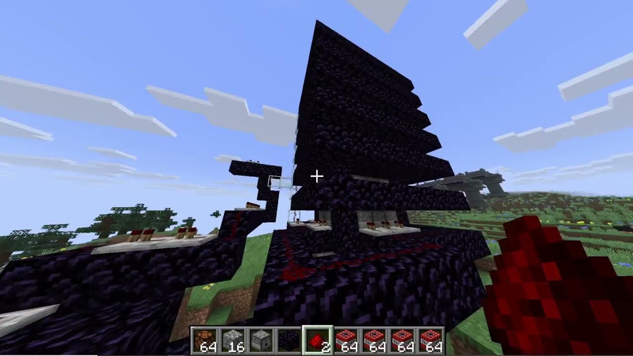 Minecraft TNT vertical shotgun cannon design test fire