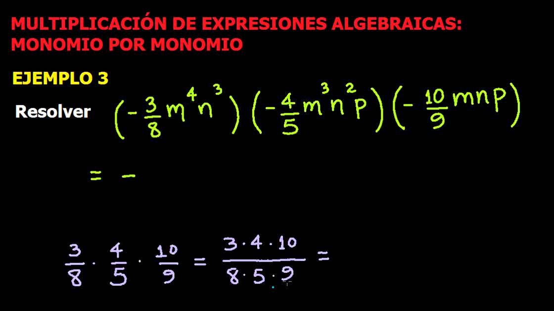 Multiplicación de Expresiones Algebraicas: Monomio por Monomio
