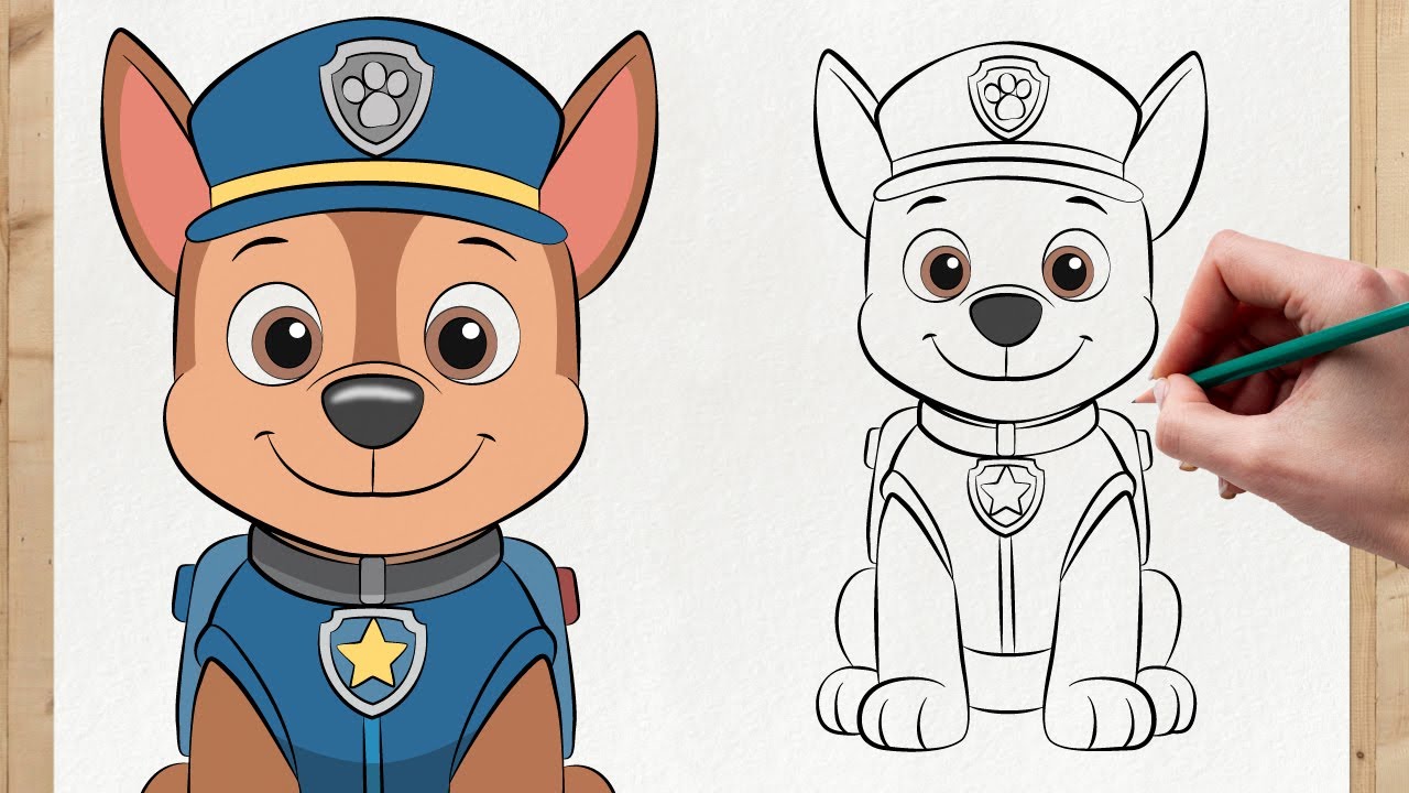 Como Desenhar o Chase👮 | Patrulha Canina Desenho Fácil Passo a Passo | PrimoDesenhos
