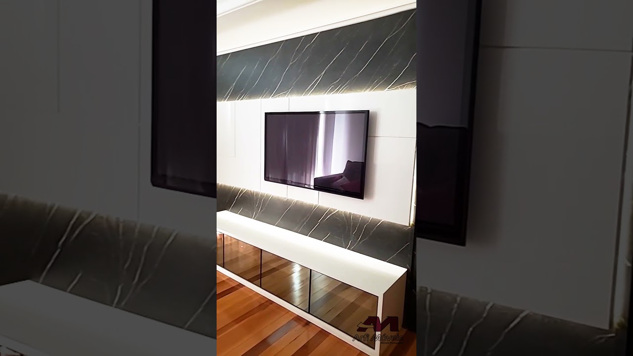 Painel de Tv em MDF Portoro e Opala Cristallo - Duratex