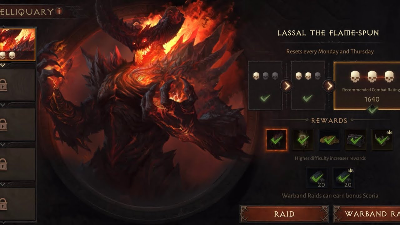 Diablo Immortal - Lassal the Flame-Spun 3 Difficulty (1640+ Combat Rating) Warband Raid Stage Clear