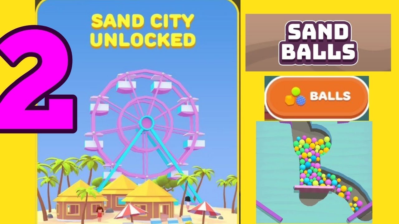 Sand Balls Gameplay #2 Bonus Level  & Level 6,7 ; Sand City Unlocked