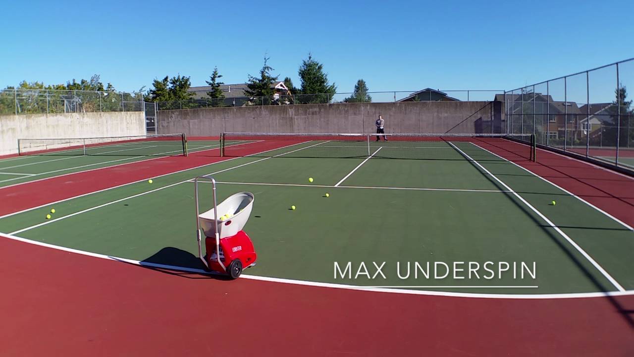 Lobster Elite 1 Tennis Ball Machine (In Action)