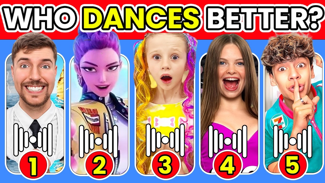 Who DANCES Better? Guess Who Is Singing? Like Nastya,MrBeast,Rumi, Salish Matter, Ferran | Deep Quiz