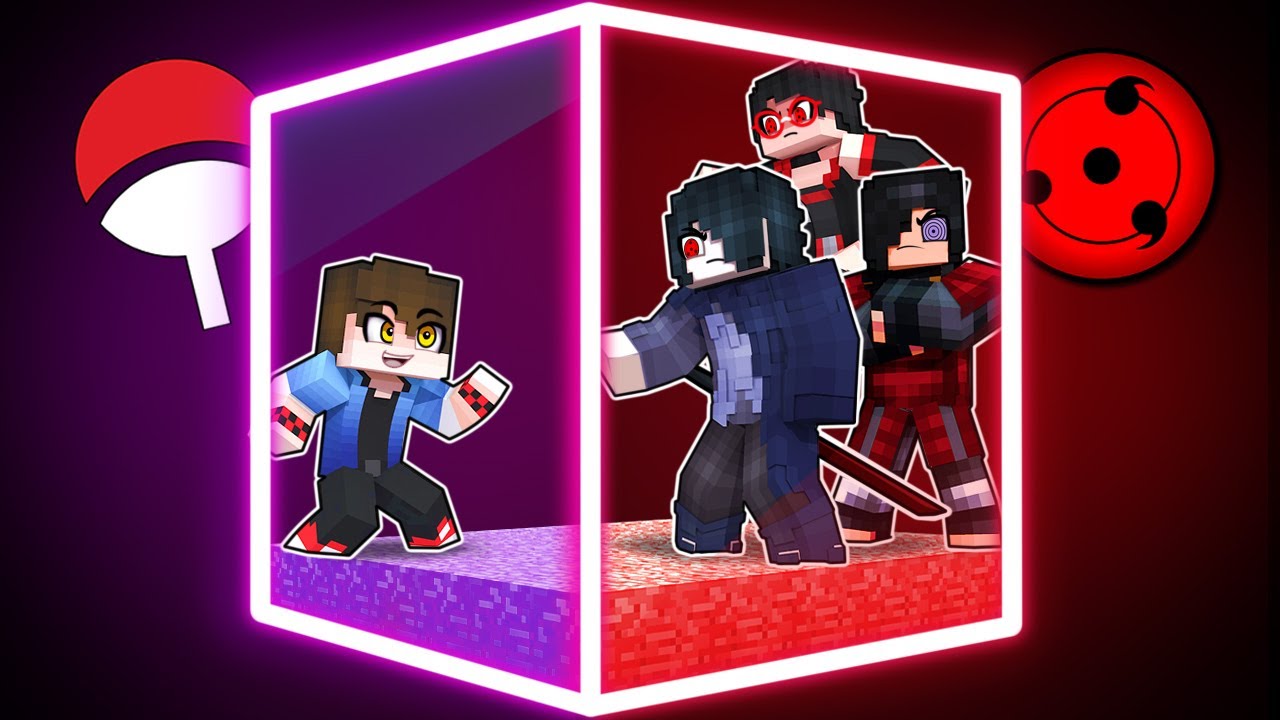 PRESO com TODOS os UCHIHA em APENAS UM CUBO no NARUTO Minecraft