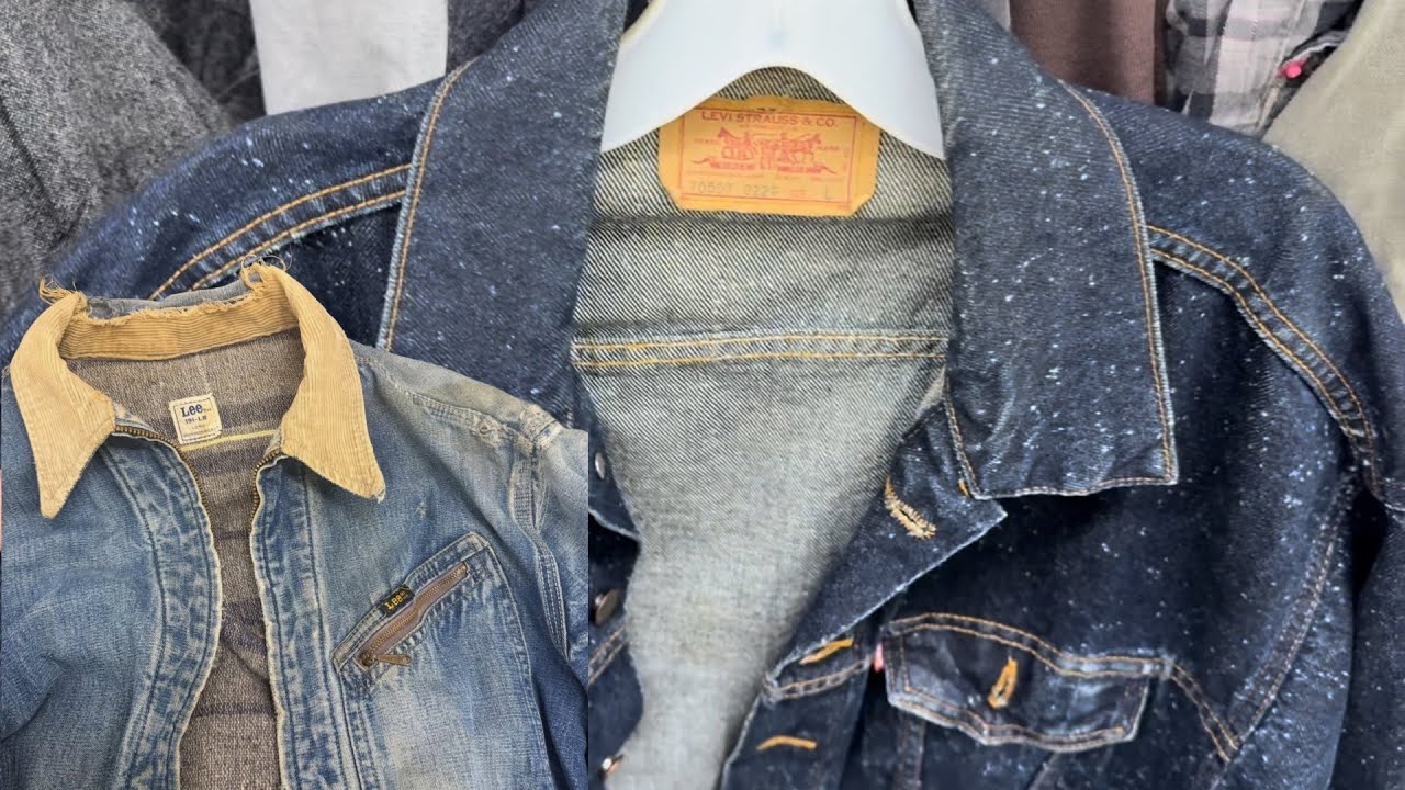 Редкие винтажные джинсовые куртки Levi's и Lee, найденные в комиссионном магазине.
