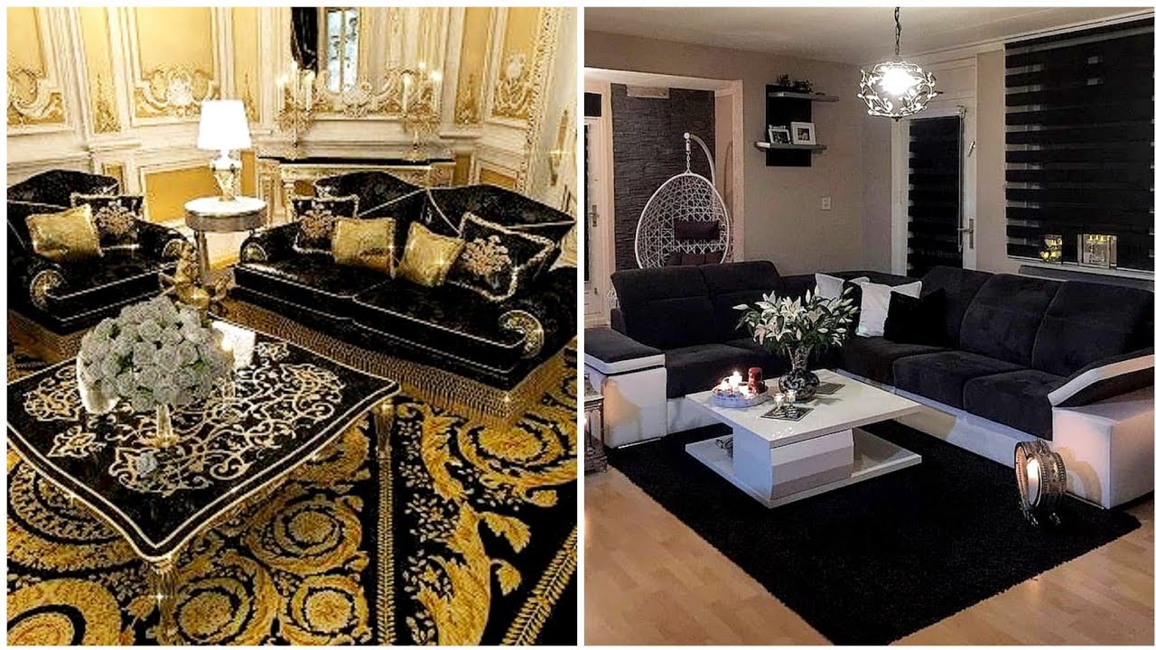 Elegant Black Sofa Designs For Living Room || Modern Black Sofa Ideas