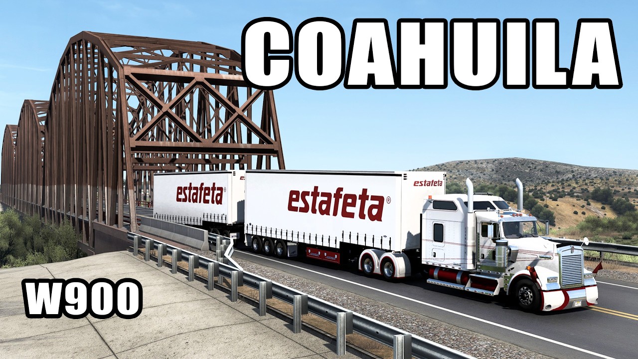 Cami&oacute;n DOBLE Trailer Kenworth W900 de ESTAFETA en Coahuila American Truck Simulator