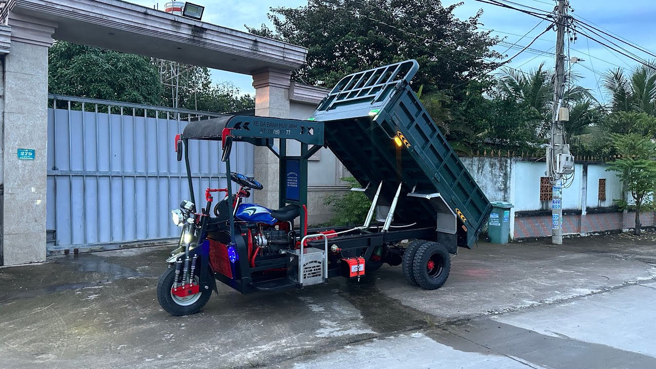 Xe Ba Gác Máy Dầu Kubota 44HP - Có Mái Che Gương Hậu | Lh 0878 98 7777