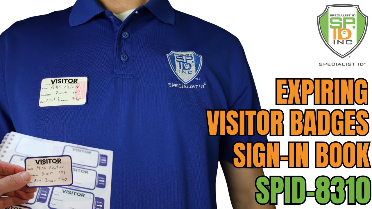 Expiring Visitor Badge Log Book - One-Day Visitor Badges with Built-In Sign-In Records (SPID-8310)