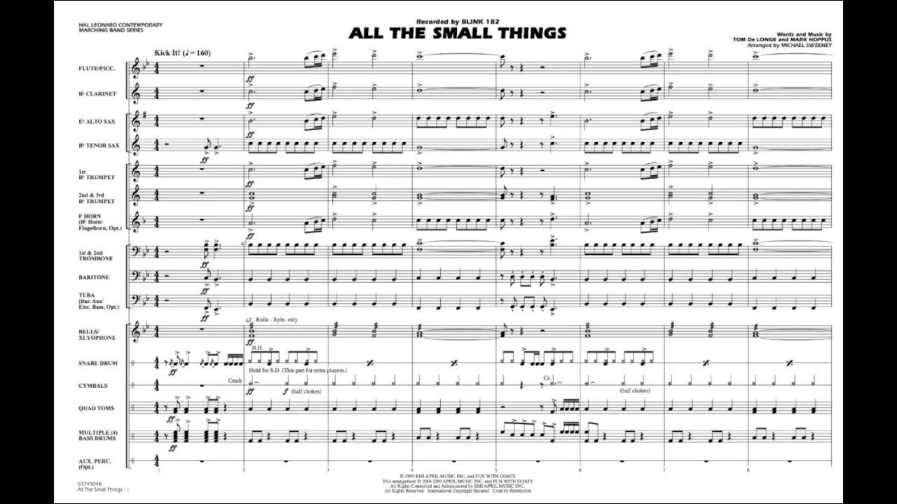All the Small Things arranged by Michael Sweeney