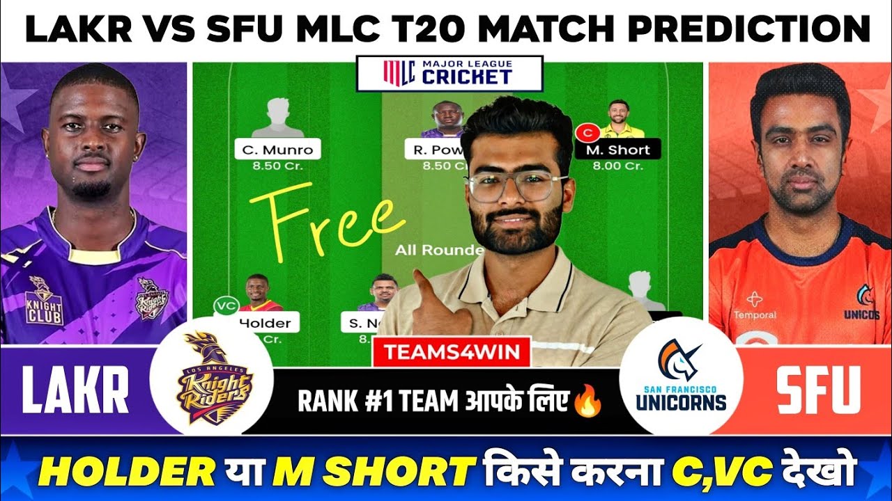 LAKR vs SFU Dream11 Team, LAKR vs SFU Dream11 Prediction, Los Angeles vs San Francisco MLC Team