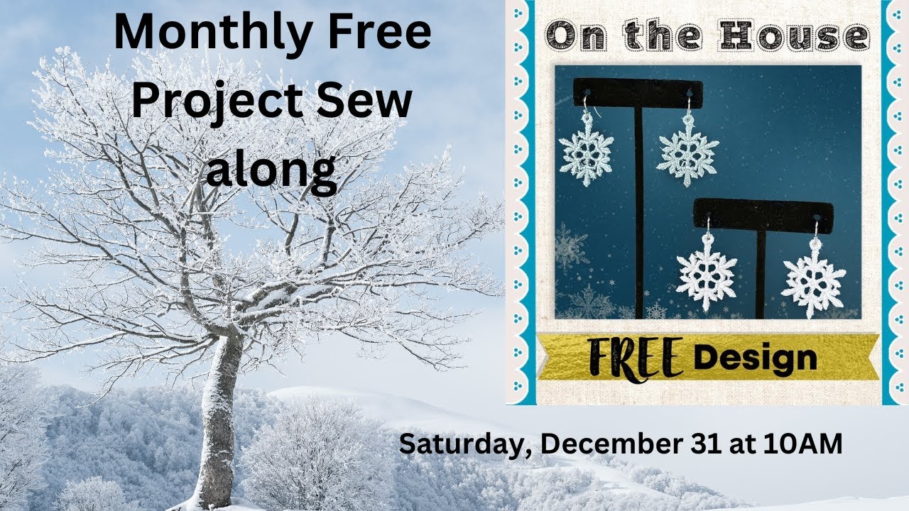 OML Embroidery Live! #dimesewalong #onthehouse FSL snowflake earrings