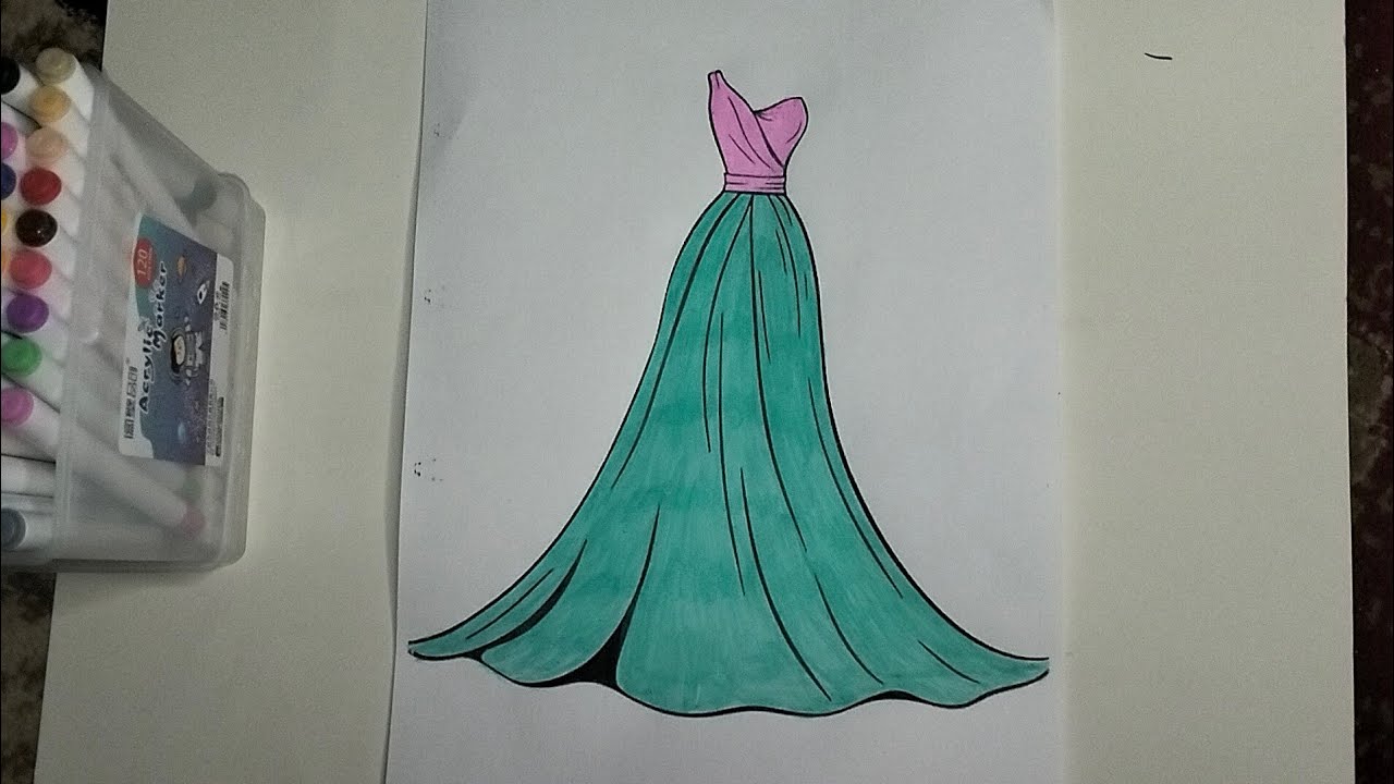 🎨Relaxing Coloring Book for Adults | Beautiful Fashion Dress Coloring | Satisfying ASMR Art✨