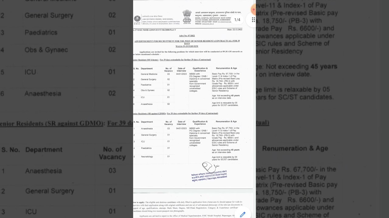 Senior Resident #jobs in #gujarat