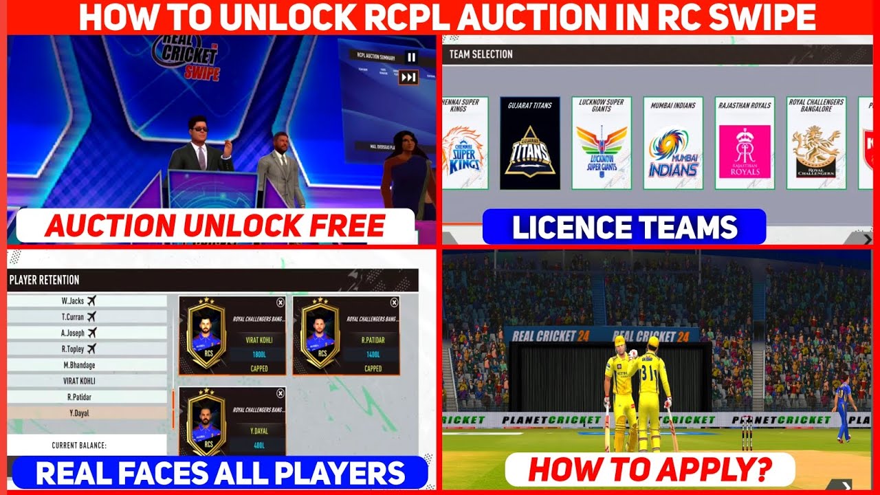 How To Unlock IPL Auction In Real Cricket Swipe | Rc Swipe Mein Ipl Kaise Unlock Kare | Rc Swipe IPL