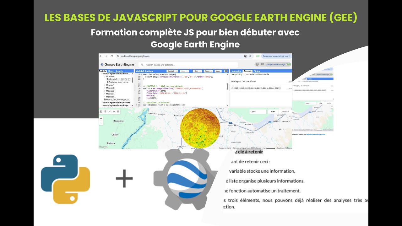 Formation complète les Bases de JavaScript pour bien débuter Google Earth Engine - GEE