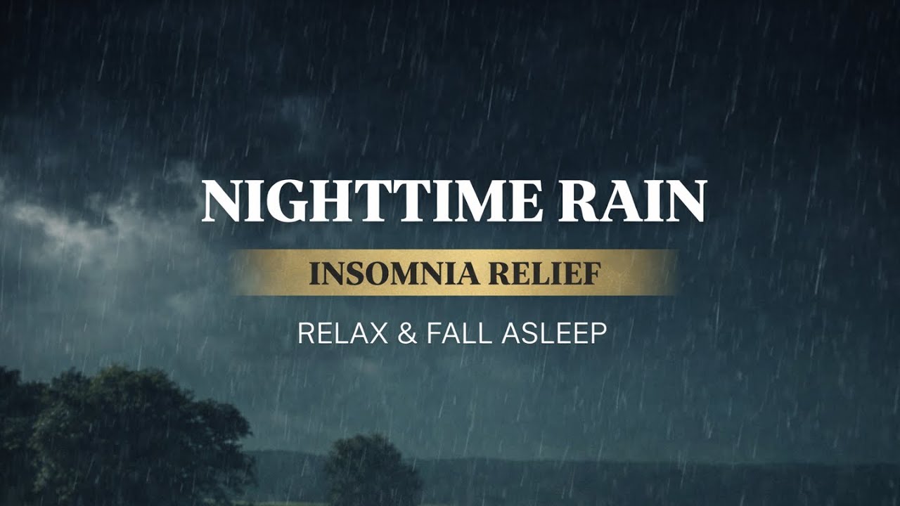 Soothing Rain Sounds for Bedtime Anxiety | No Thunder | Black Screen (10 Hours)