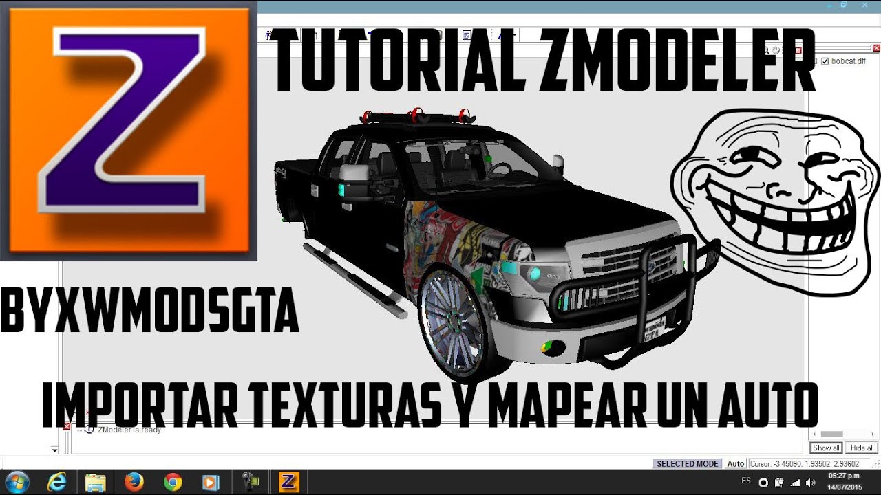 Como importar texturas y mapear un auto en Zmodeler #1 |2015|
