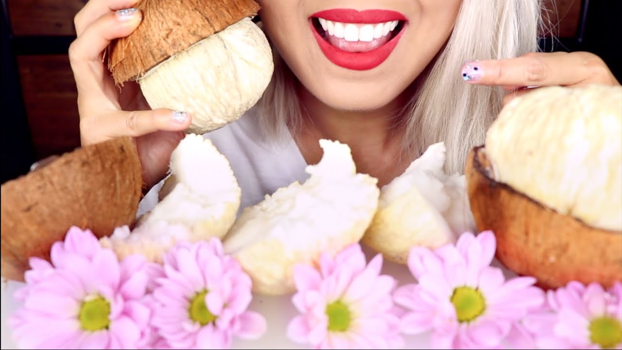 ASMR Eating Sprouted Coconut | Exotic Fruit *No Talking