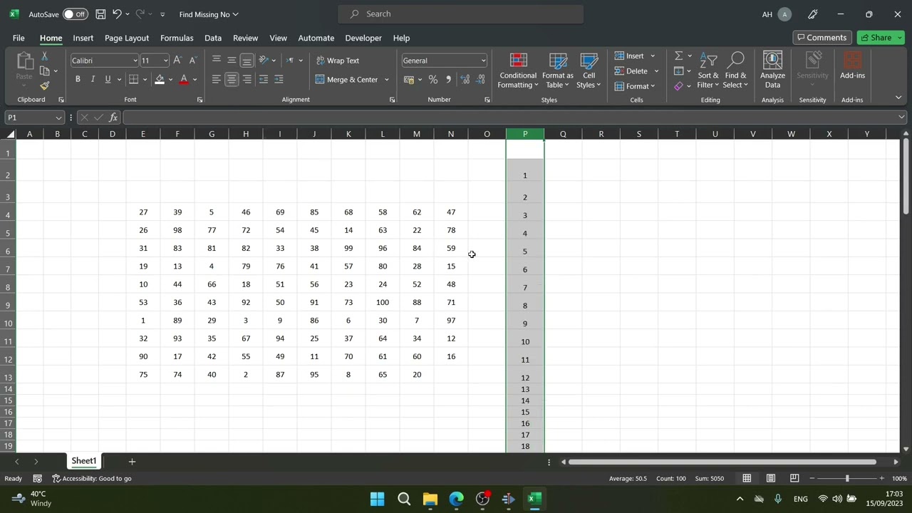 How to find Missing Numbers in a Sequence| MS Excel Tips & Tricks Tutorial
