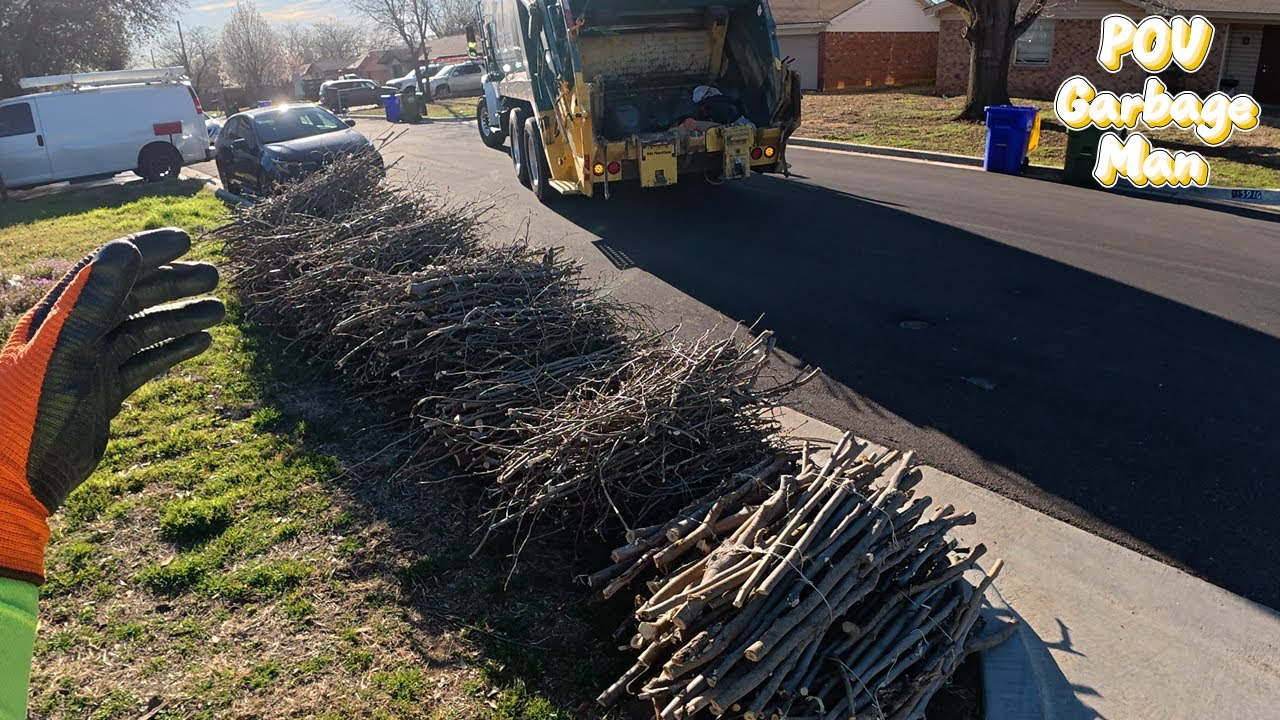 Yard Waste Collection - The Garbage Man POV | 4K Full HD ASMR