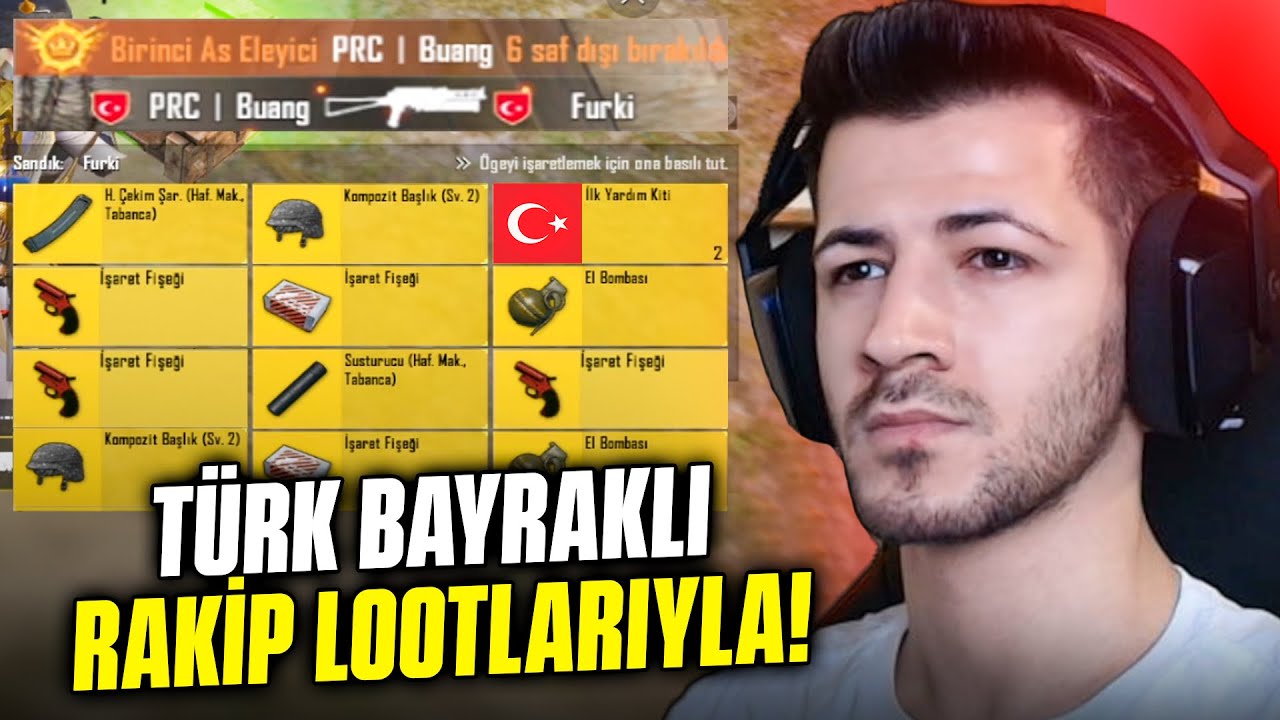 TÜRK BAYRAKLI RAKİP LOOTLARIYLA WİN ALMAK!(FİŞEKLERİ VAR) Pubg mobile