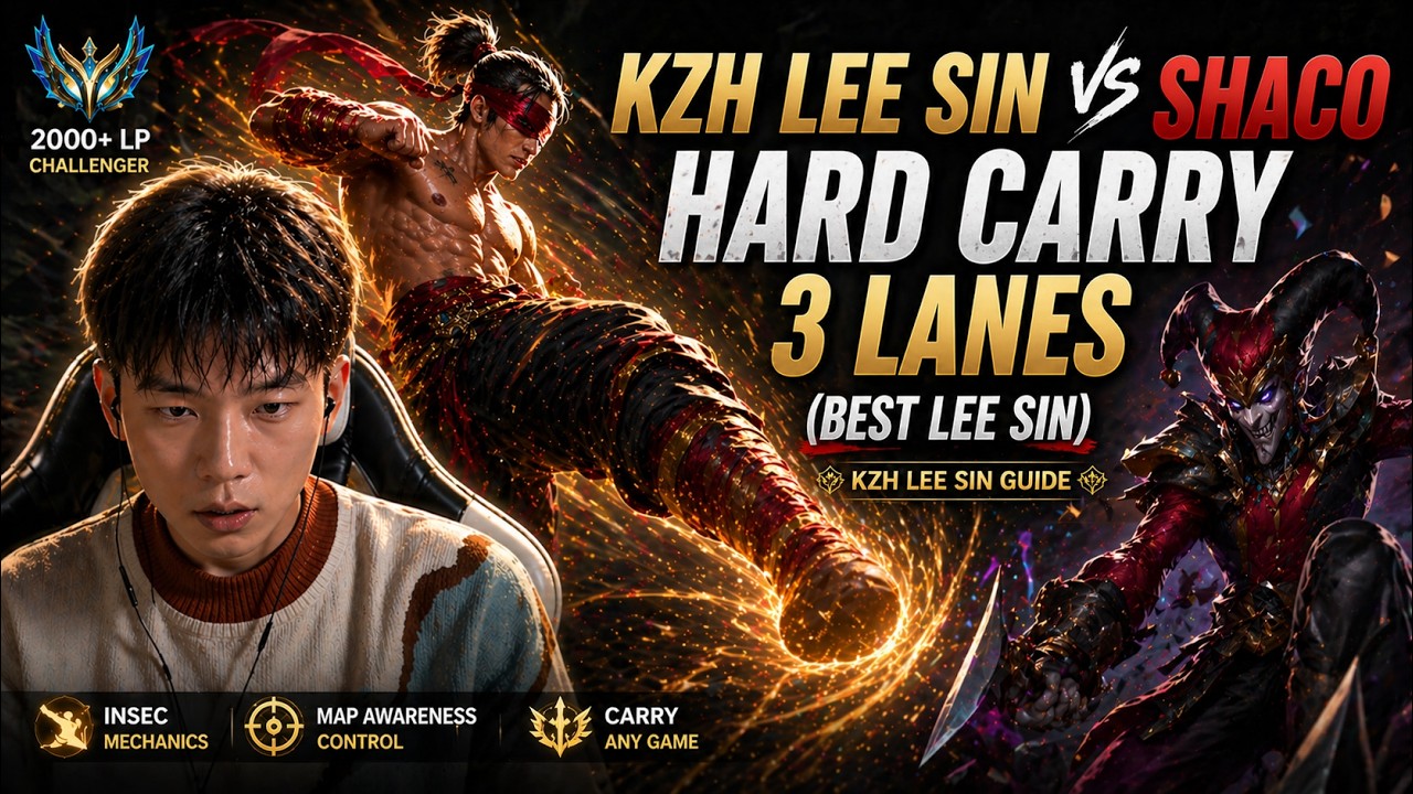 🔴 KZH Lee Sin vs Shaco - Hard Carry 3 Lanes (Best Lee Sin) - KZH Lee Sin Guide