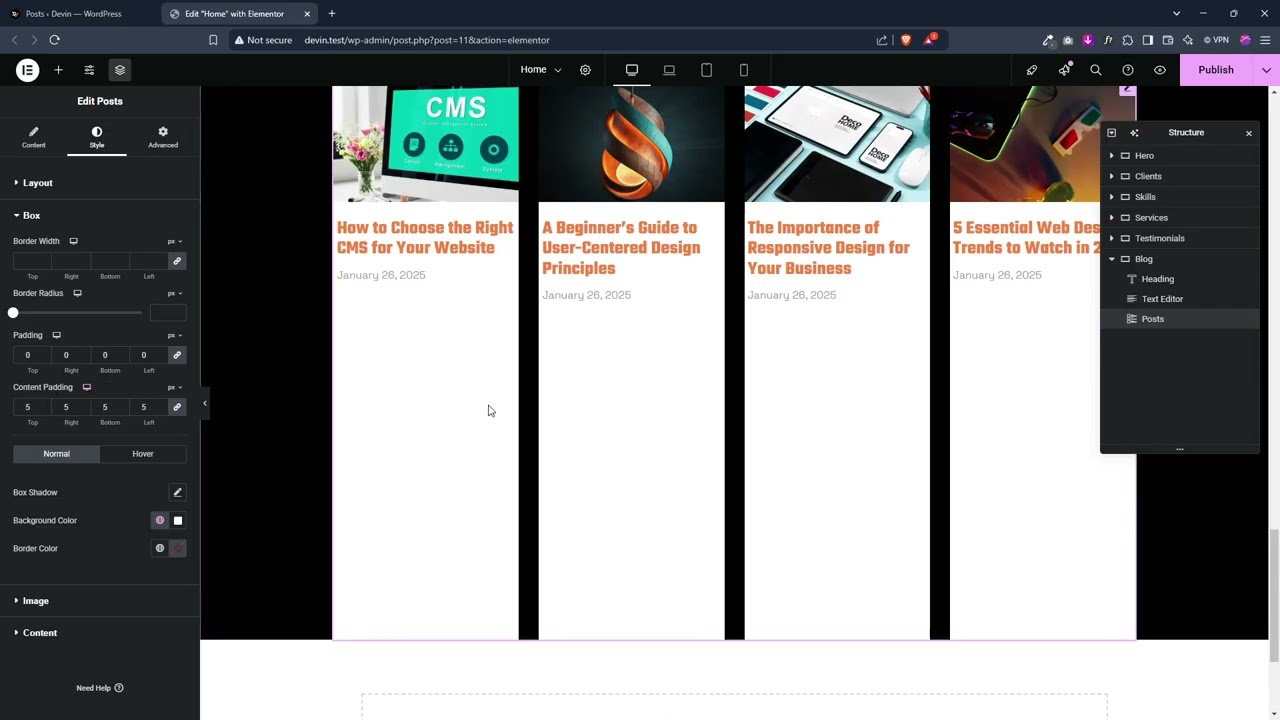 18.2.8 Portfolio Website   Designing The Blog Section