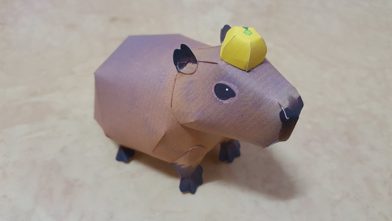카피바라 Capybara 쉬운 페이퍼 크래프트  Paper Craft  ペーパークラフト कागज का शिल्प Бумажное ремесло حرفة ورق 纸模型 紙模型