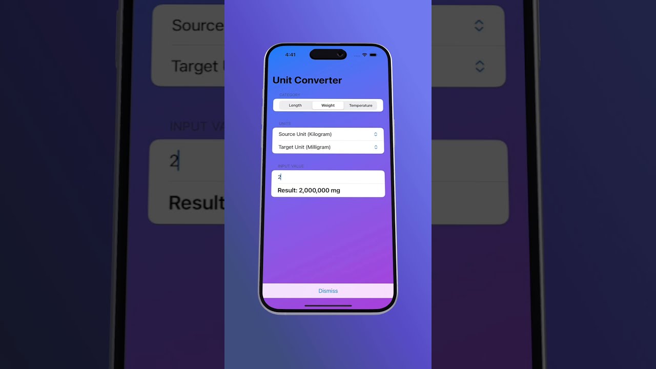 🚀 Ultimate SwiftUI Unit Converter   Modern UI with Dynamic Unit Display! 🔥