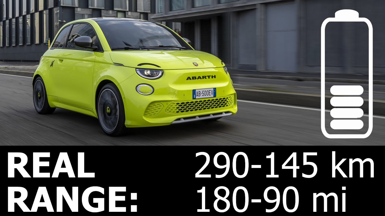 Abarth 500e Turismo highway city energy power consumption economy real range mpkWh kWh/100km Wh/mi