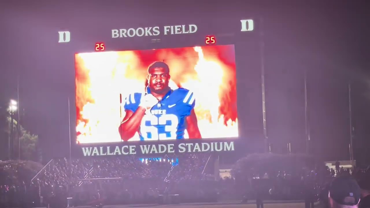 Intro for Duke Football vs Notre Dame - 9/30/23 in a sold out Wallace Wade Stadium