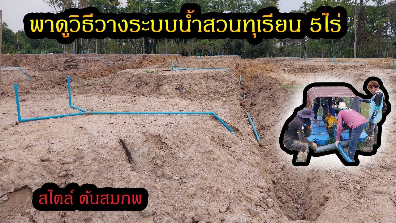 พาดูการวางระบบน้ำสวนทุเรียน 5 ไร่