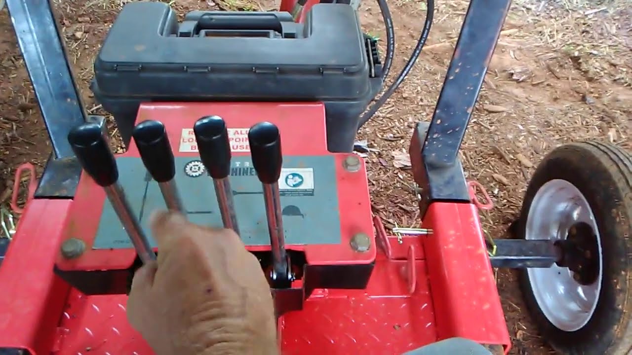 Harbor Freight towable trencher backhoe, controls, DMF Homestead