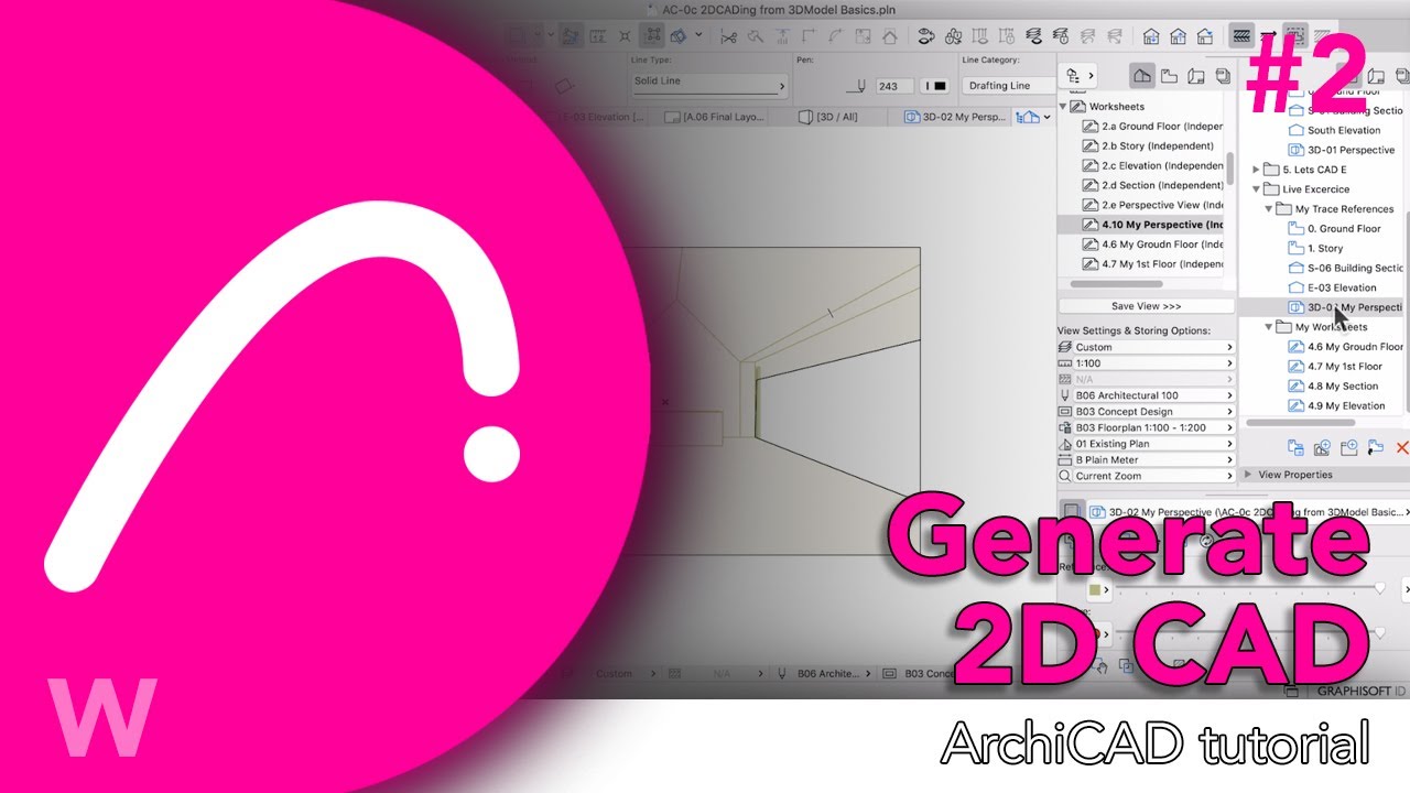 Archicad 2D CAD from a 3D Model | Trace References + Worksheets Workflow (Beginner Friendly)