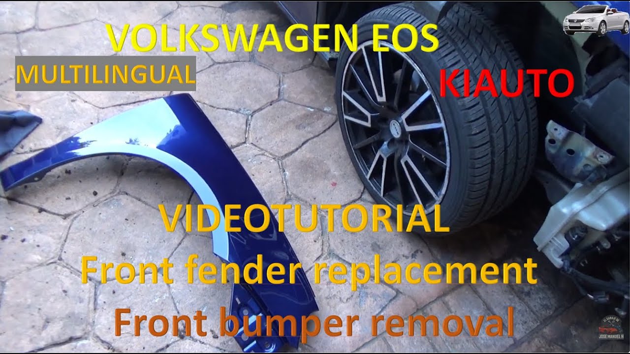 Front fender replacement and front bumper removal on Volkswagen EOS | Kiauto [MULTILINGUAL]