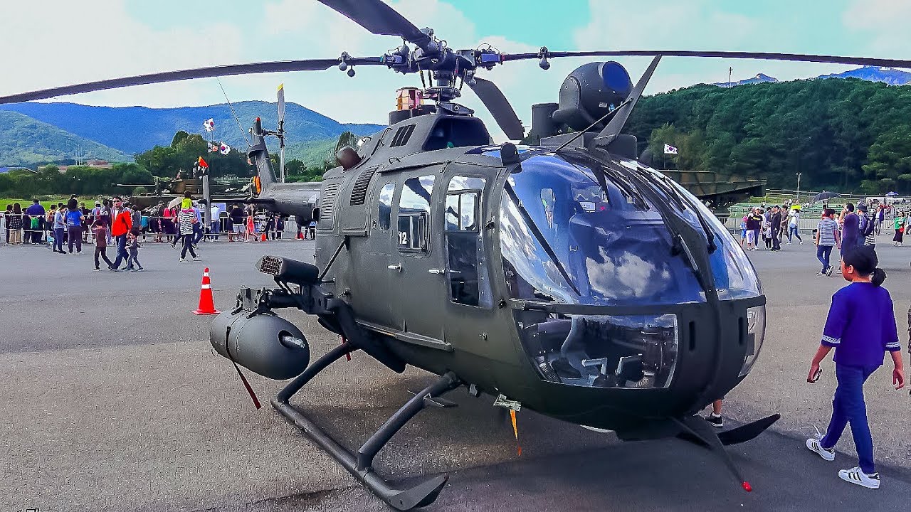 [4K] Мессершмидт Bo 105. Легкий разведывательный вертолет /소형 공격헬기 Bo 105