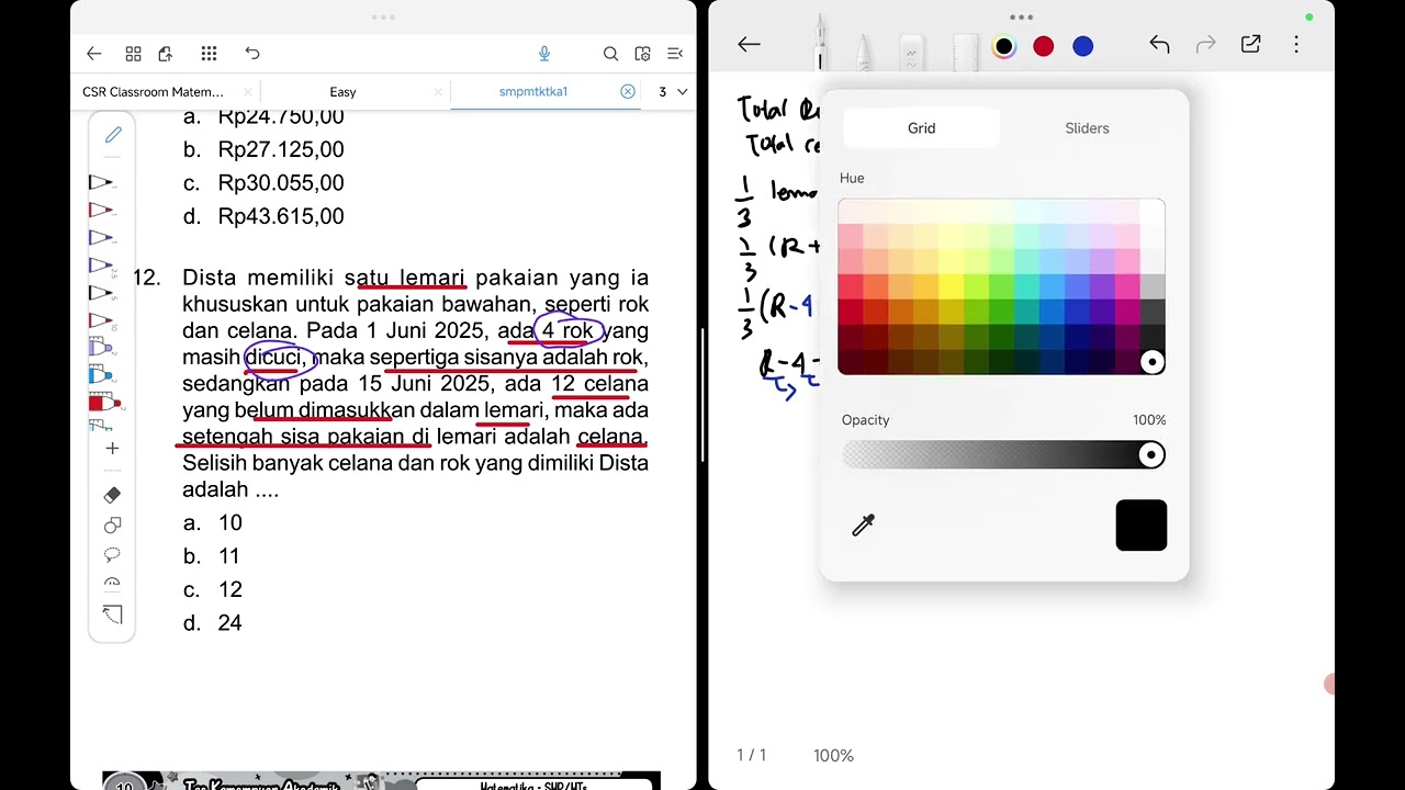 Pembahasan Soal TKA SMP 2026 nomor 12