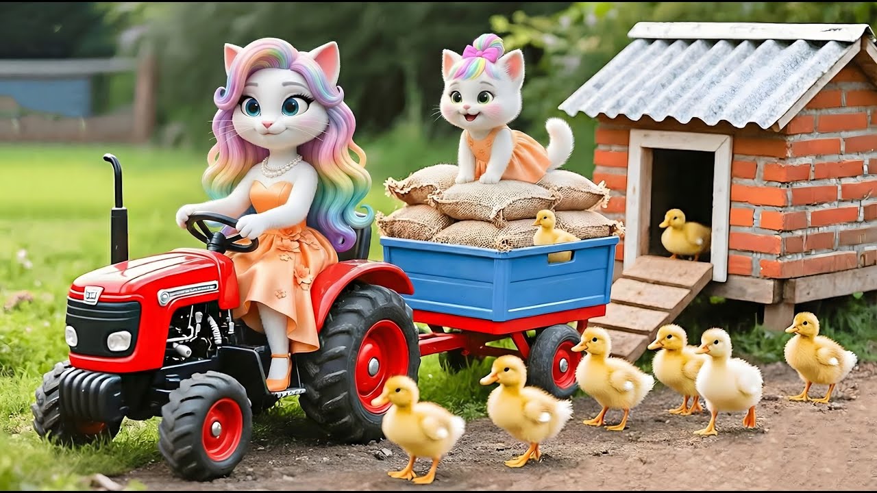 Kitten Helps Mama Cat Build a New Home for Ducklings A Peaceful Healing Story 🐾🐱🐤🏡 | AI Cat Story