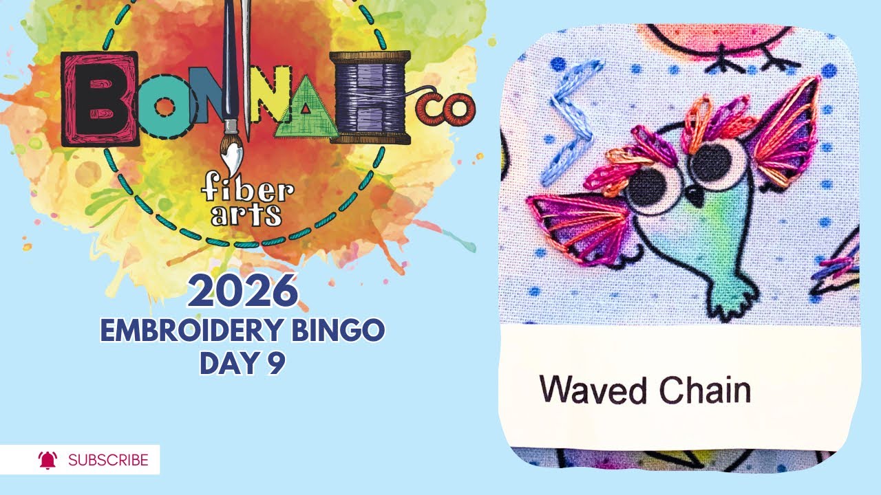 Embroidery Bingo 2026 Day 9: Waved Chain