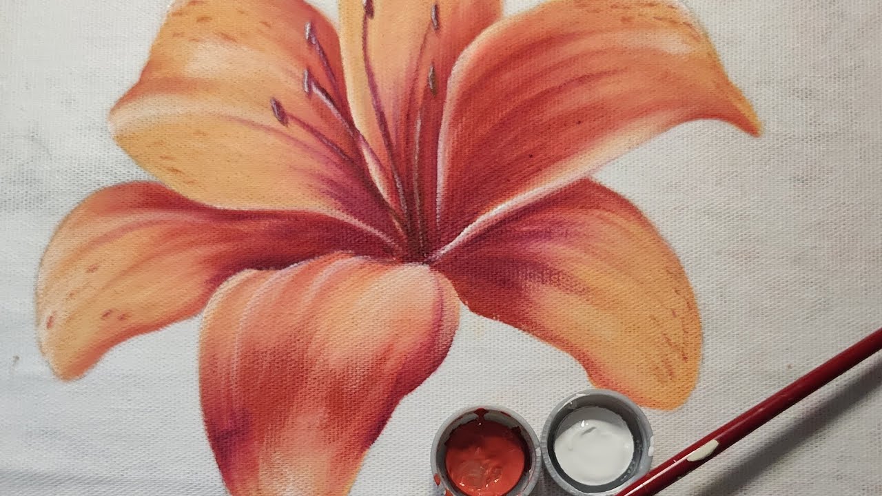 Como pintar Lírio - Aula de pintura em tecido.