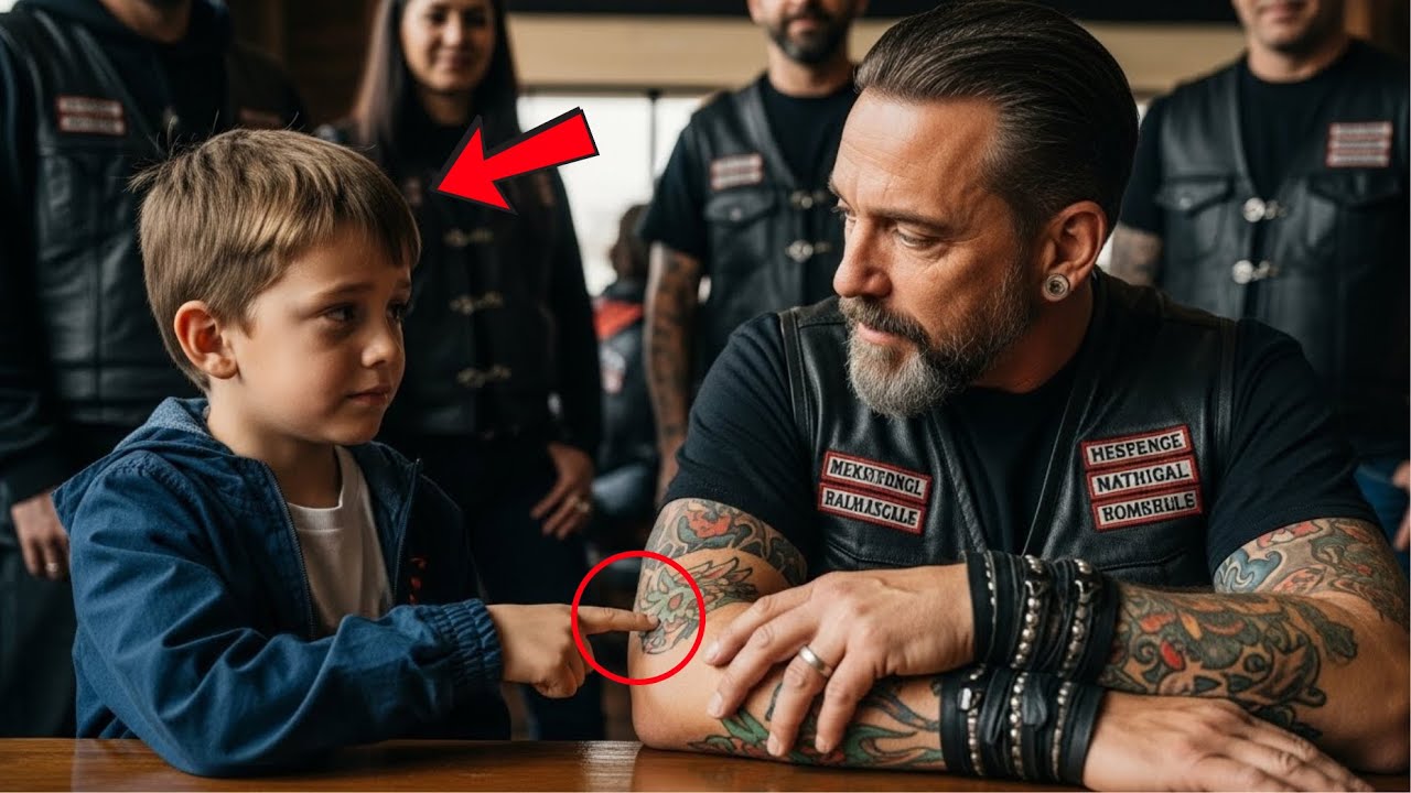 Boy said, “Hi, sir, my dad had a tattoo just like yours.” 6 Bikers froze when they heard his name