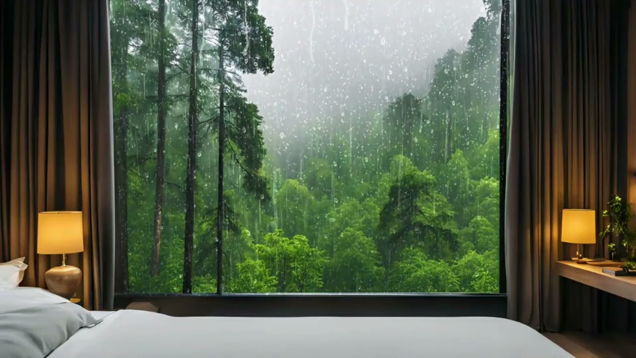 FALL INTO DEEP SLEEP in Your Bedroom 🎧 Calming Piano Music & Rain Sounds for Inner Peace