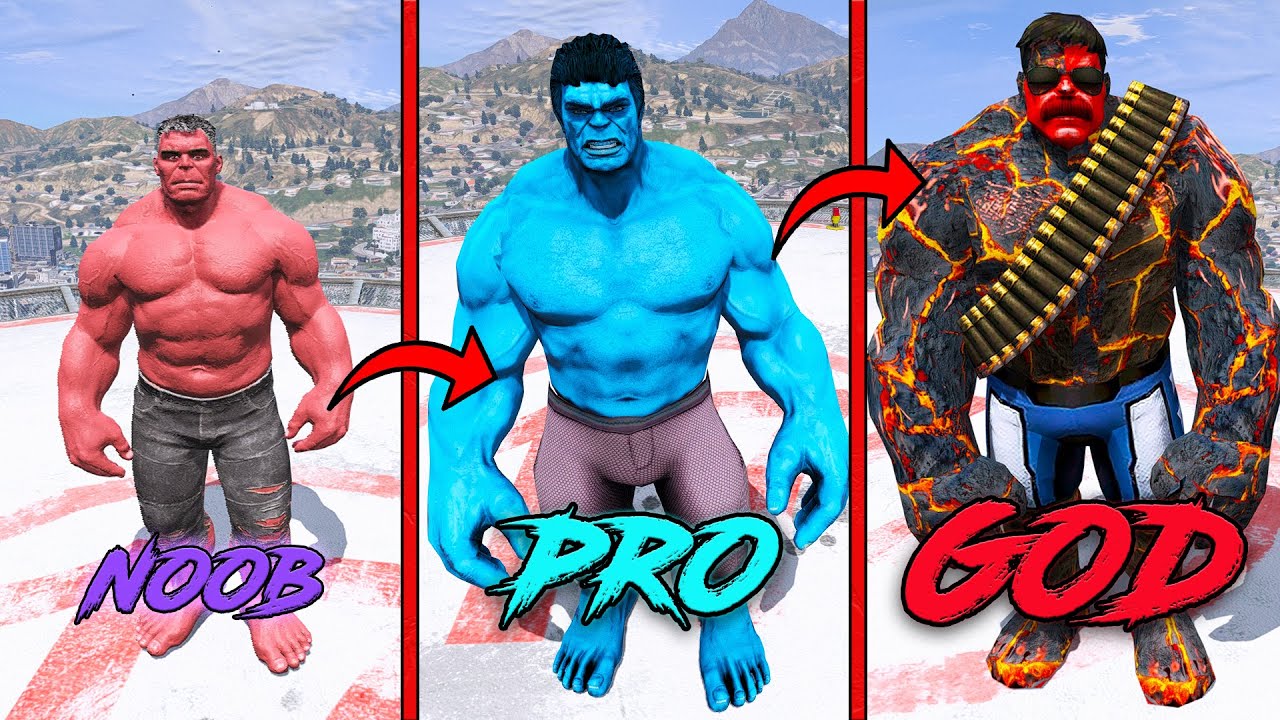 UPGRADING RED HULK INTO THE LAVA GOD RED HULK in GTA 5(MODS)!